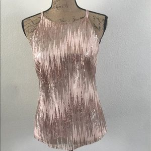 White House black market peach sequin tank top